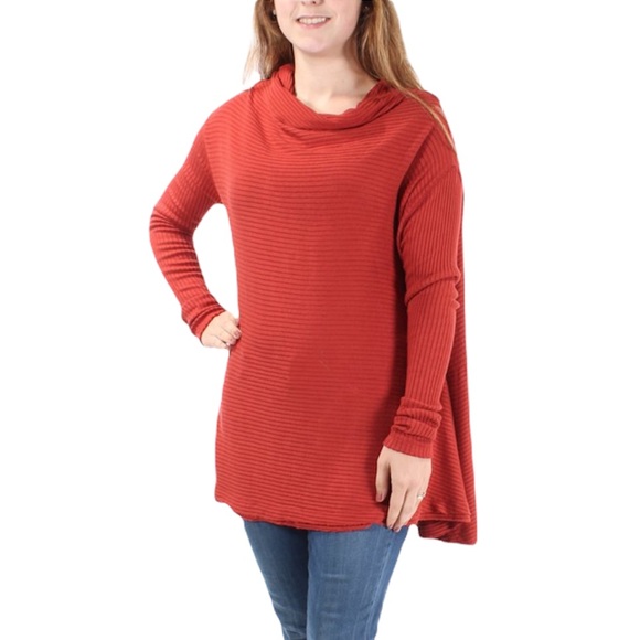 FREE PEOPLE Women’s Rust Long Sleeve Crew Neck Top/ Tunic L